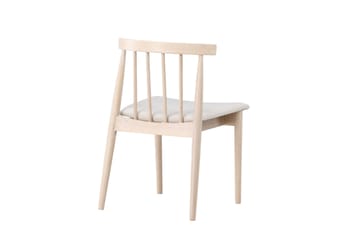 Matstol utan armstöd Peach Flora Dining Chair - Whitewash Legs / Beige Fabric Whitewash - Möbler - Fåtölj & stolar - Matstol & köksstol