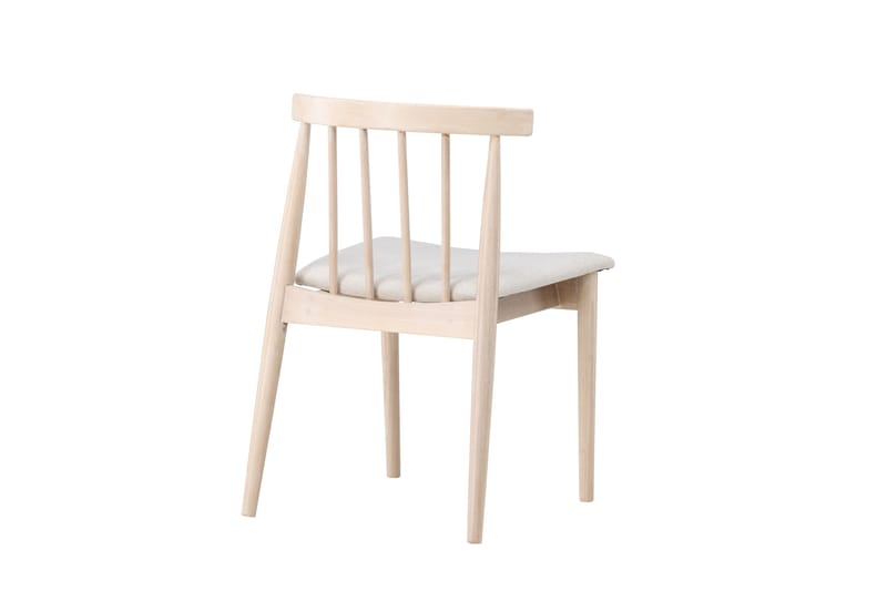 Matstol utan armstöd Peach Flora Dining Chair - Whitewash Legs / Beige Fabric Whitewash - Möbler - Fåtölj & stolar - Matstol & köksstol