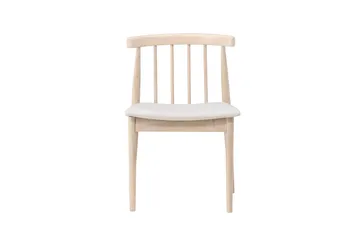 Matstol utan armstöd Peach Flora Dining Chair - Whitewash Legs / Beige Fabric Whitewash - Möbler - Fåtölj & stolar - Matstol & köksstol
