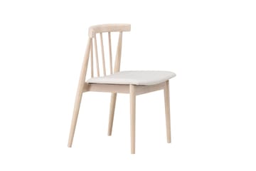 Matstol utan armstöd Peach Flora Dining Chair - Whitewash Legs / Beige Fabric Whitewash - Möbler - Fåtölj & stolar - Matstol & köksstol