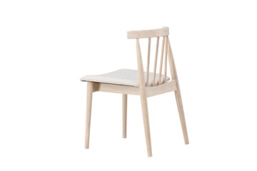 Matstol utan armstöd Peach Flora Dining Chair - Whitewash Legs / Beige Fabric Whitewash - Möbler - Fåtölj & stolar - Matstol & köksstol
