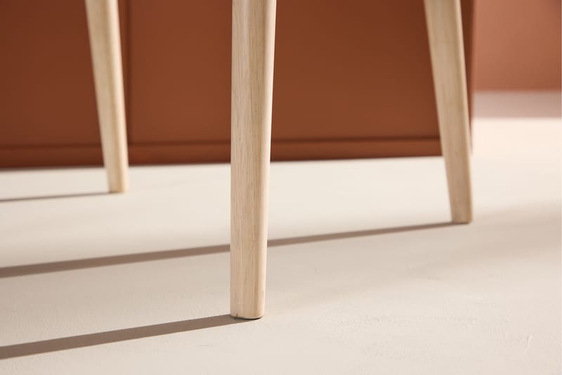 Matstol utan armstöd Peach Flora Dining Chair - Whitewash Legs / Beige Fabric Whitewash - Möbler - Fåtölj & stolar - Matstol & köksstol