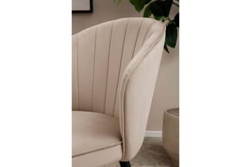 Matstol Wohnling sammet klädd med metallben, modern loftstil Beige - Beige - Möbler - Fåtölj & stolar - Matstol & köksstol