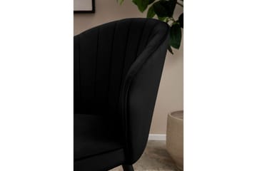 Matstol Wohnling sammet klädd med metallben, modern loftstil Svart - Svart - Möbler - Fåtölj & stolar - Matstol & köksstol