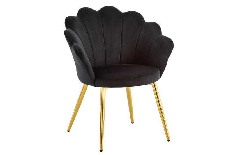 Matstol Wohnling tulpan sammet klädd, modern loftstil Svart - Svart - Möbler - Bord & matgrupp - Matgrupp