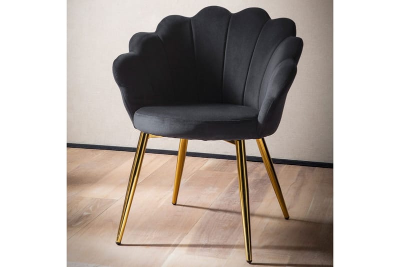 Matstol Wohnling tulpan sammet klädd, modern loftstil Svart - Svart - Möbler - Bord & matgrupp - Matgrupp