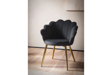 Matstol Wohnling tulpan sammet klädd, modern loftstil Svart - Svart - Möbler - Bord & matgrupp - Matgrupp