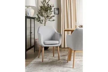 Matstol Yorkville ll - Grå, ljust trä - Möbler - Fåtölj & stolar - Matstol & köksstol