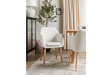 Matstol Yorkville ll - Vit, ljust trä - Möbler - Fåtölj & stolar - Matstol & köksstol
