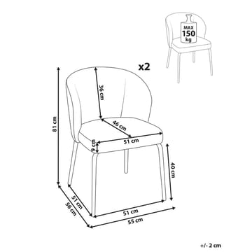 Matstol Zana 2-pack - Brun, Svart - Möbler - Fåtölj & stolar - Matstol & köksstol