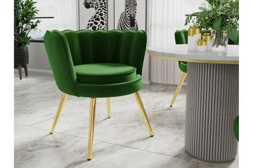 Aldbrough Matstol i Sammet med Metallfinish - Grön - Möbler - Fåtölj & stolar - Matstol & köksstol