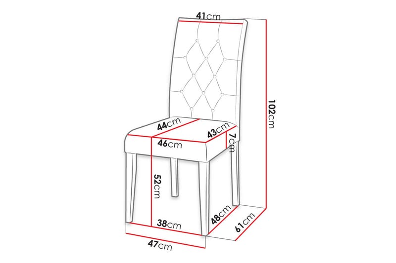 Aldbrough Matstol i Tyg med Träben - Krämvit - Möbler - Fåtölj & stolar - Matstol & köksstol