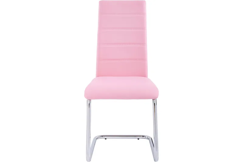 Aleia Matstol Konstläder 4-pack - Rosa/Krom - Möbler - Fåtölj & stolar - Matstol & köksstol