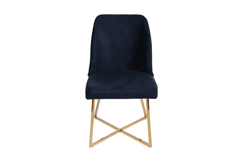 Alsacia Matstol - Guld/Mörkblå - Möbler - Fåtölj & stolar - Matstol & köksstol