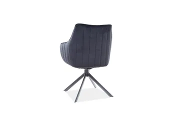 Azaila Karmstol Snurrbar - Sammet/Svart - Möbler - Fåtölj & stolar - Matstol & köksstol