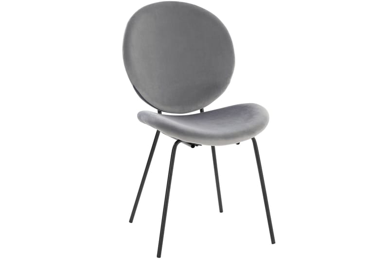 Bearvalley Matstol - Sammet/Grå/Svart - Möbler - Fåtölj & stolar - Matstol & köksstol