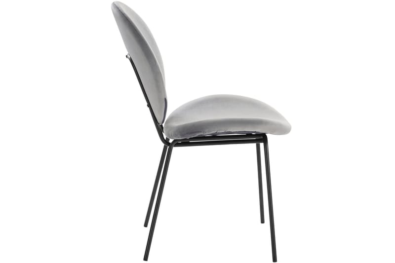 Bearvalley Matstol - Sammet/Grå/Svart - Möbler - Fåtölj & stolar - Matstol & köksstol