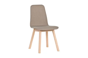 Bent Matstol i Tyg med Träben - Beige - Möbler - Fåtölj & stolar - Matstol & köksstol