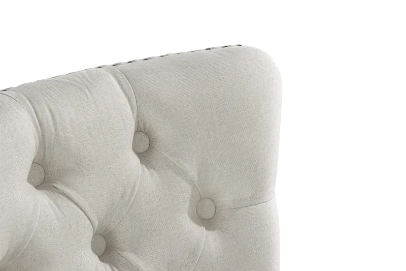 Bergviken Matstol & Köksstol i Tyg med Vita Träben - Beige - Möbler - Fåtölj & stolar - Matstol & köksstol