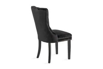 Bergviken Matstol Sammet - Svart / Trä - Möbler - Fåtölj & stolar - Matstol & köksstol