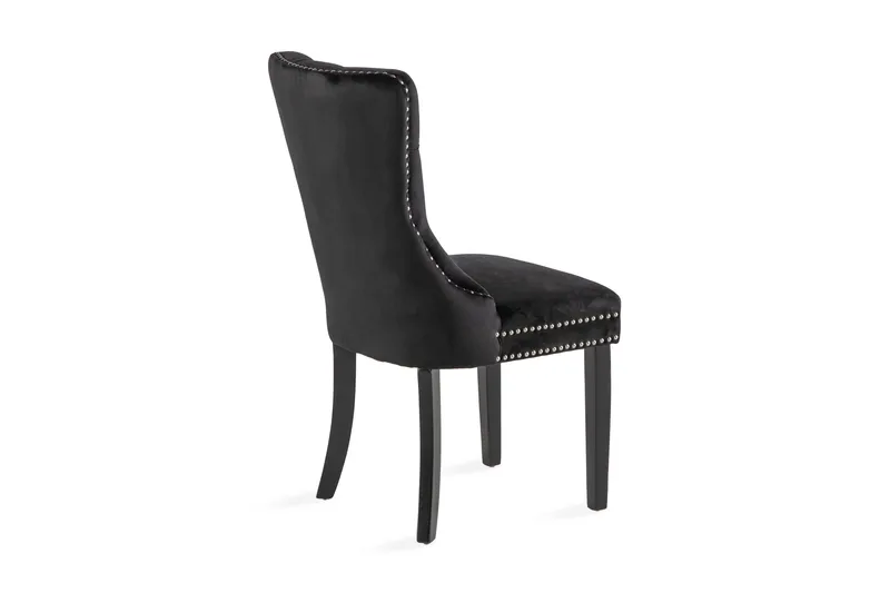 Bergviken Matstol Sammet - Svart / Trä - Möbler - Fåtölj & stolar - Matstol & köksstol