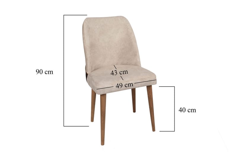 Berriaren Matstol i Sammet med Träben - Ljusbeige - Möbler - Fåtölj & stolar - Matstol & köksstol