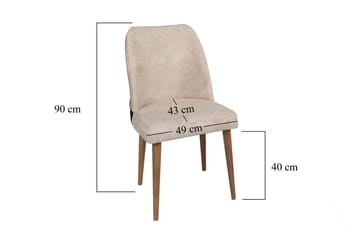 Berriaren Matstol i Tyg med Träben - Ljusbeige - Möbler - Fåtölj & stolar - Matstol & köksstol