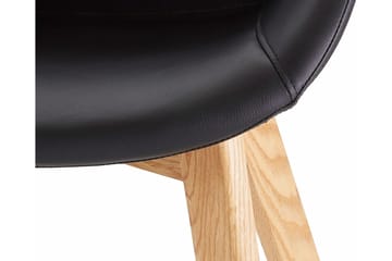 Berton Matstol Konstläder 2-pack - Svart/Ek - Möbler - Fåtölj & stolar - Matstol & köksstol