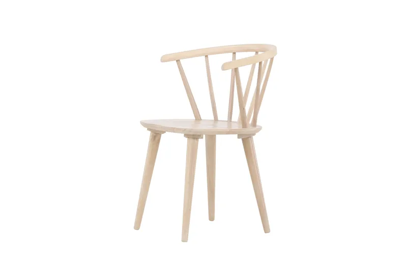 Bobby Karmstol med Armstöd - Vitlaserad / Gummiträ - Möbler - Fåtölj & stolar - Matstol & köksstol