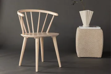 Bobby Karmstol med Armstöd - Vitlaserad / Gummiträ - Möbler - Fåtölj & stolar - Matstol & köksstol