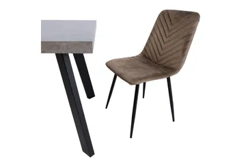 Brie Stol Beige Sammet - Möbler - Fåtölj & stolar - Matstol & köksstol