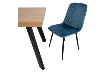 Brie Stol Blå Sammet - Möbler - Fåtölj & stolar - Matstol & köksstol