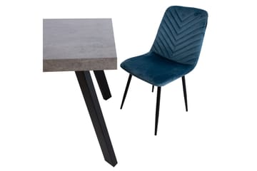 Brie Stol Blå Sammet - Möbler - Fåtölj & stolar - Matstol & köksstol