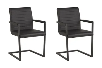 Buford Matstol 2-pack - Konstläder/Svart - Möbler - Fåtölj & stolar - Matstol & köksstol