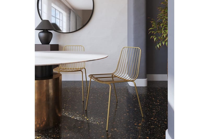 Caden Matstol Guld 2-pack - Dorel Home - Möbler - Fåtölj & stolar - Matstol & köksstol