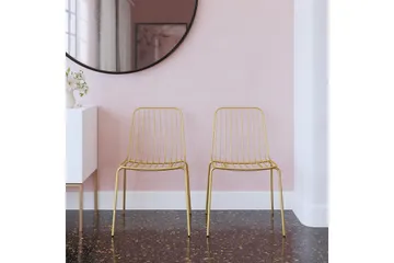 Caden Matstol Guld 2-pack - Dorel Home - Möbler - Fåtölj & stolar - Matstol & köksstol