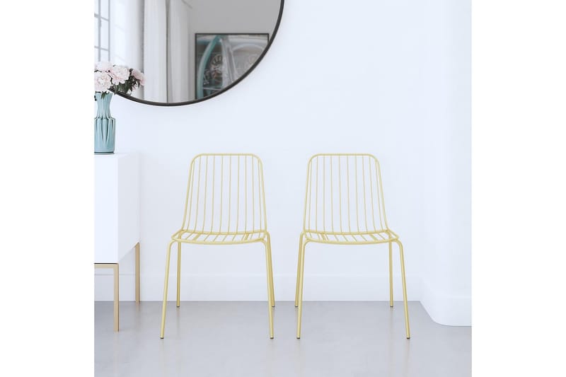 Caden Matstol Guld 2-pack - Dorel Home - Möbler - Fåtölj & stolar - Matstol & köksstol