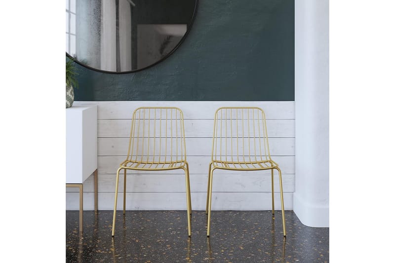 Caden Matstol Guld 2-pack - Dorel Home - Möbler - Fåtölj & stolar - Matstol & köksstol