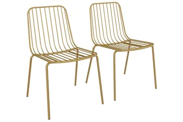 Caden Matstol Guld 2-pack - Dorel Home - Möbler - Fåtölj & stolar - Matstol & köksstol