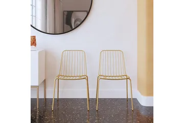 Caden Matstol Guld 2-pack - Dorel Home - Möbler - Fåtölj & stolar - Matstol & köksstol