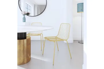 Caden Matstol Guld 2-pack - Dorel Home - Möbler - Fåtölj & stolar - Matstol & köksstol