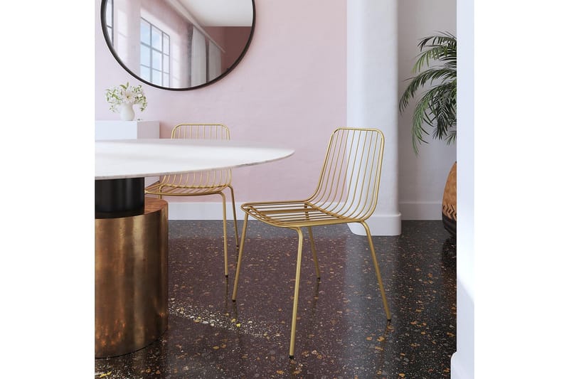 Caden Matstol Guld 2-pack - Dorel Home - Möbler - Fåtölj & stolar - Matstol & köksstol
