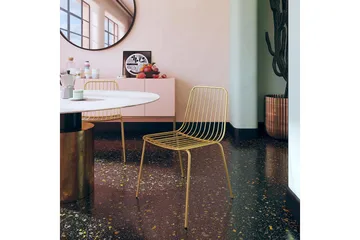 Caden Matstol Guld 2-pack - Dorel Home - Möbler - Fåtölj & stolar - Matstol & köksstol