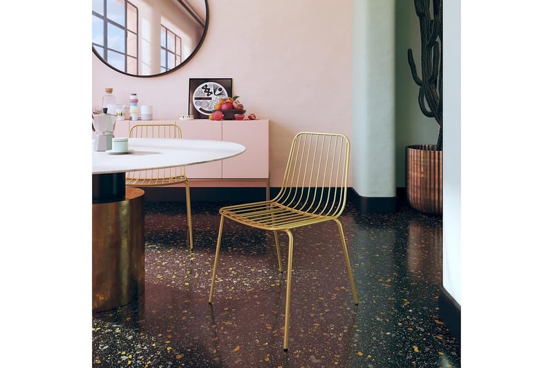 Caden Matstol Guld 2-pack - Dorel Home - Möbler - Fåtölj & stolar - Matstol & köksstol
