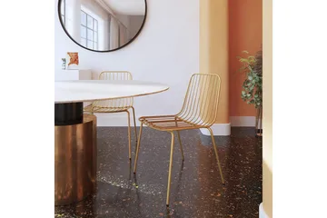 Caden Matstol Guld 2-pack - Dorel Home - Möbler - Fåtölj & stolar - Matstol & köksstol