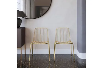 Caden Matstol Guld 2-pack - Dorel Home - Möbler - Fåtölj & stolar - Matstol & köksstol