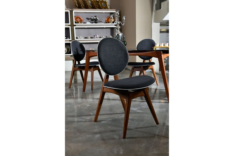 Charbel Matstol - Valnöt/Antracit - Möbler - Fåtölj & stolar - Matstol & köksstol