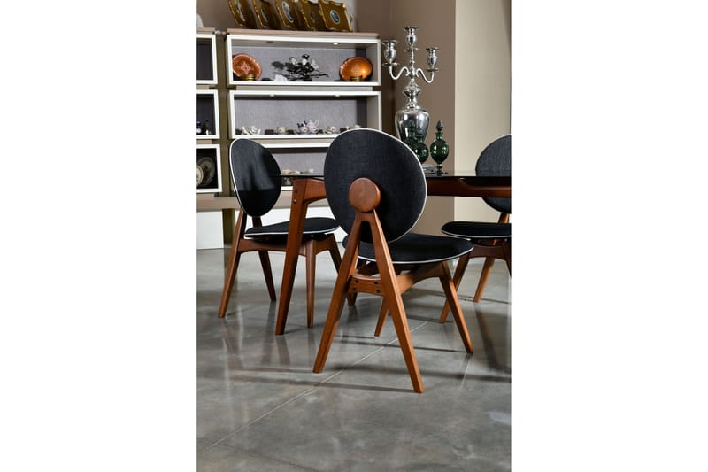 Charbel Matstol - Valnöt/Antracit - Möbler - Fåtölj & stolar - Matstol & köksstol
