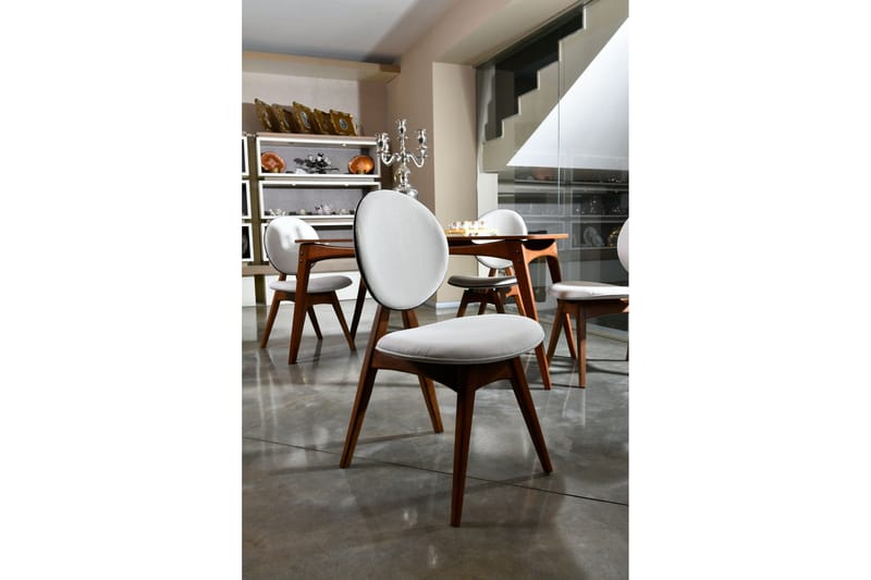 Charbel Matstol - Valnöt/Cream - Möbler - Fåtölj & stolar - Matstol & köksstol