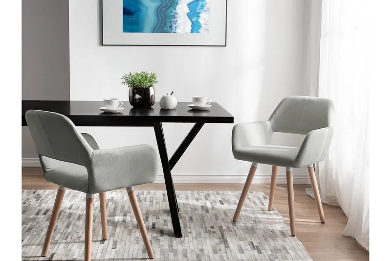 Chicago Stol Set Om 2 St - Grå - Möbler - Fåtölj & stolar - Matstol & köksstol